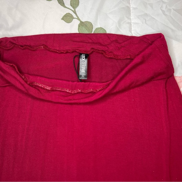 Size L Dark Red Full Length Maxi Skirt - Picture 6 of 7